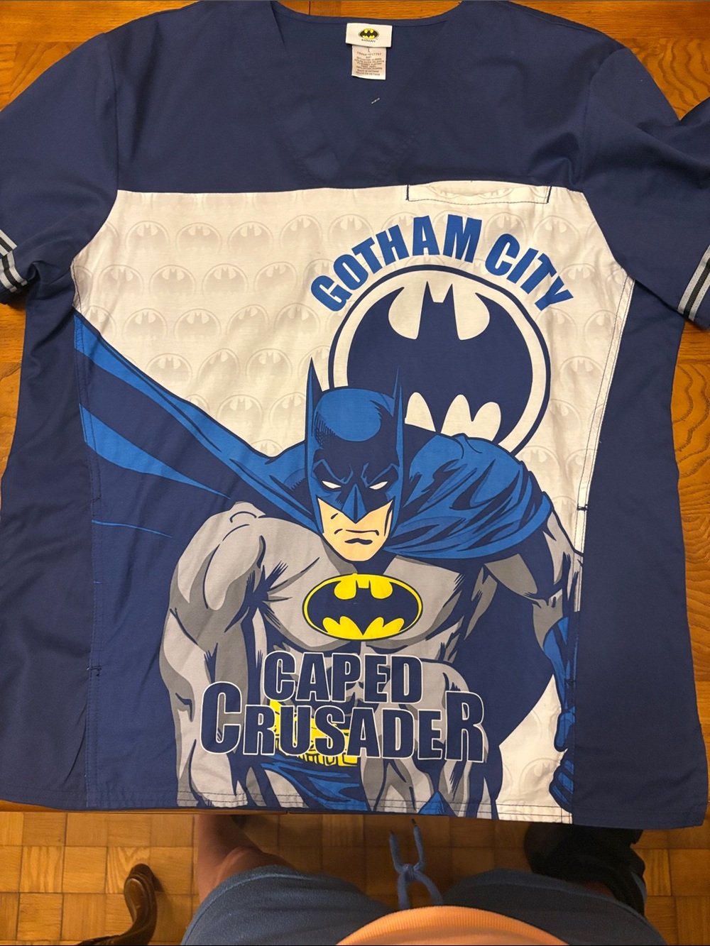 Men’s Batman DC blue scrub top
